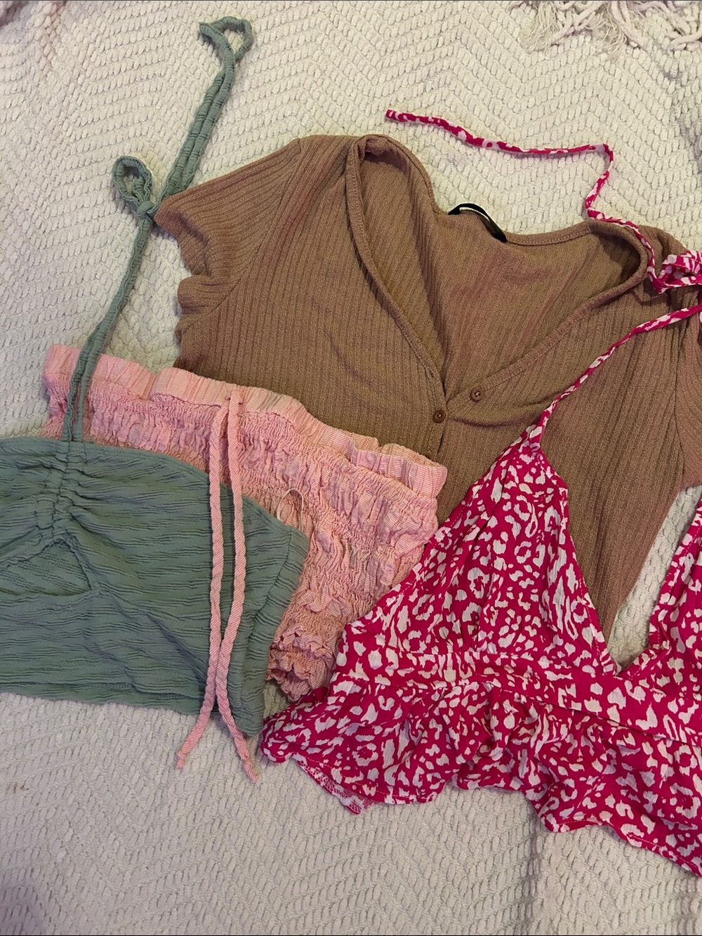 Mixed Summer Tops Bundle - Pink Animal Print, Sage, Blush, Taupe